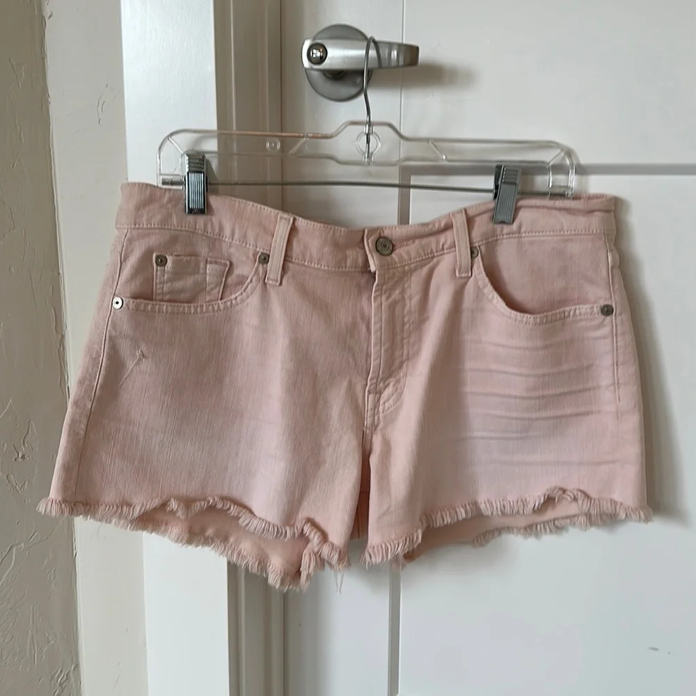 Pink Denim Jean Shorts - Picture 1 of 5